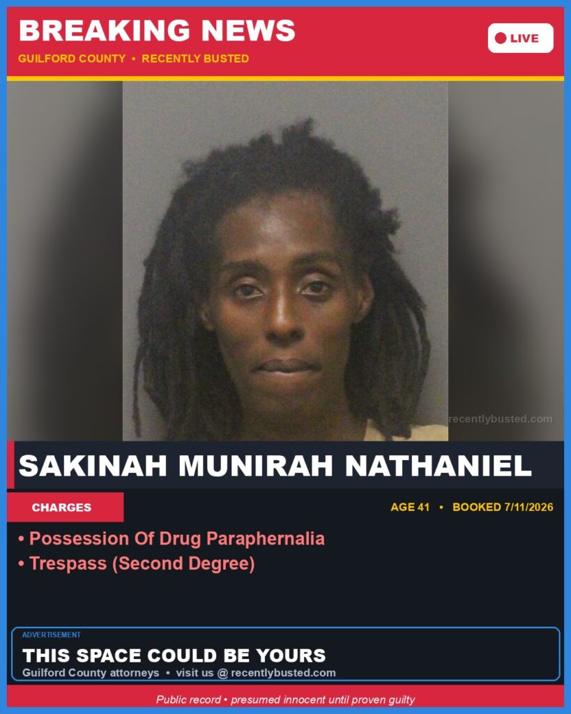 Booking photo of SAKINAH MUNIRAH NATHANIEL