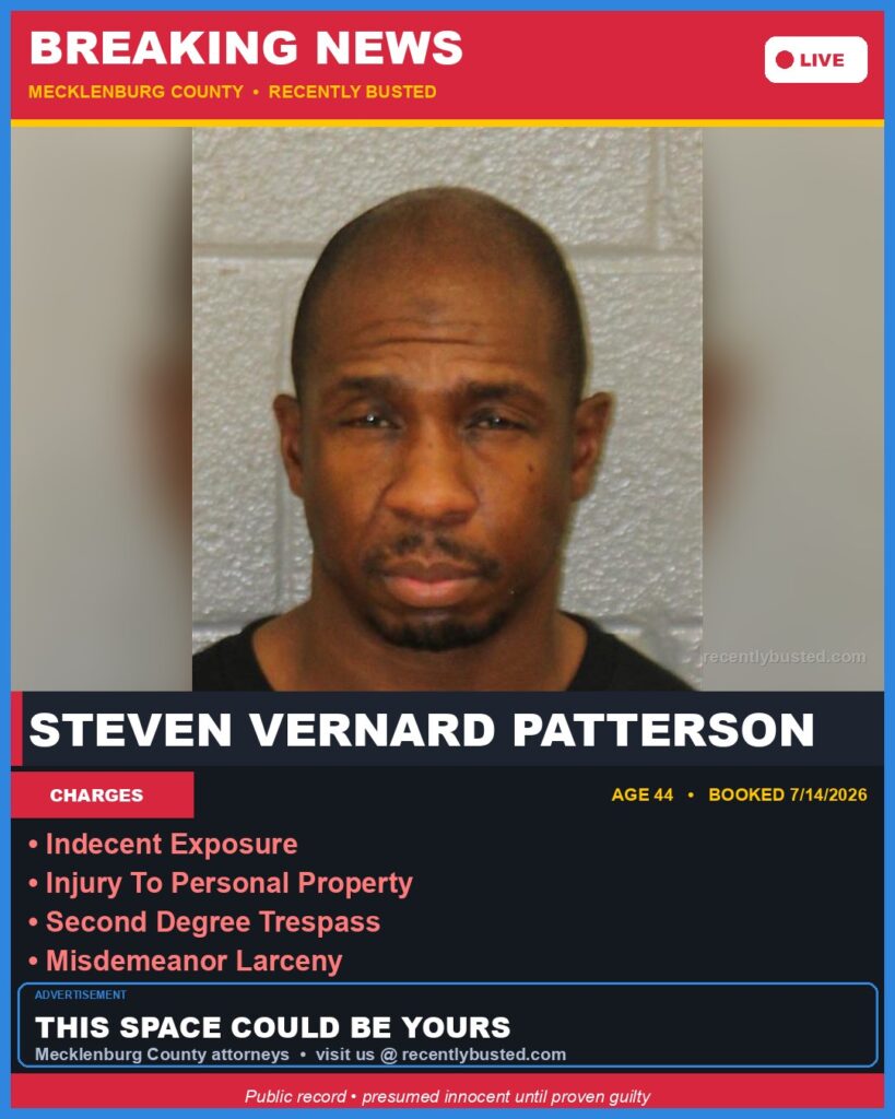 Booking photo of STEVEN VERNARD PATTERSON