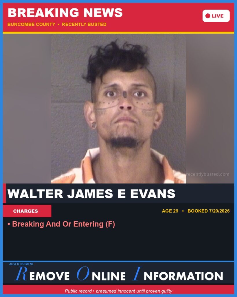 Booking photo of WALTER JAMES E EVANS