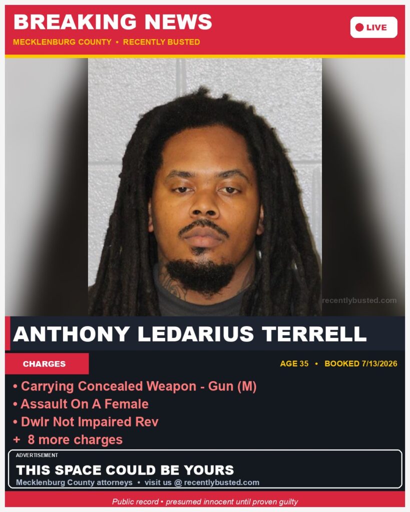 Booking photo of ANTHONY LEDARIUS TERRELL