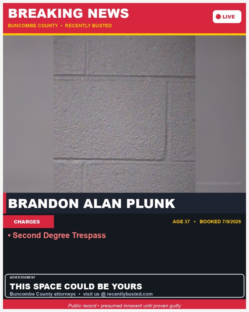 Booking photo of BRANDON ALAN PLUNK