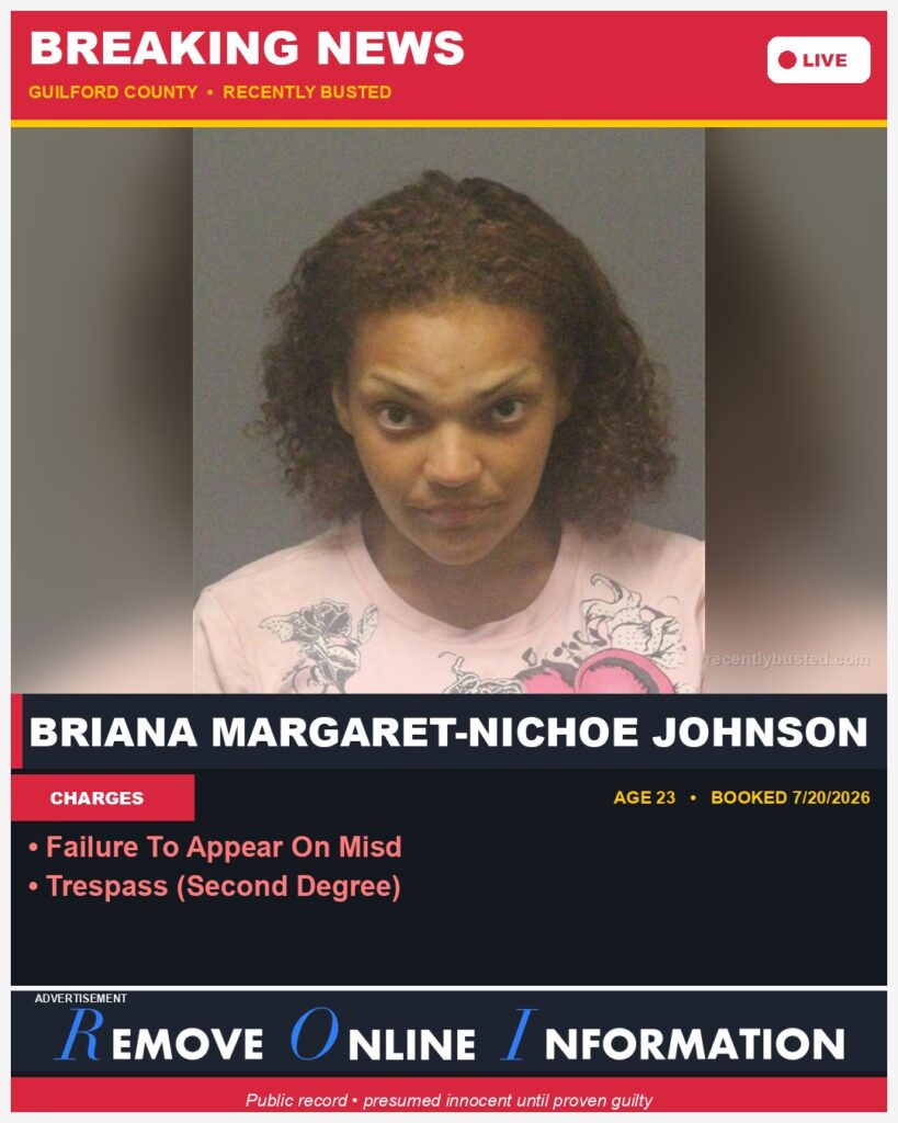 Booking photo of BRIANA MARGARET-NICHOE JOHNSON