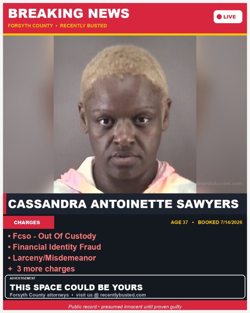 Booking photo of CASSANDRA ANTOINETTE SAWYERS