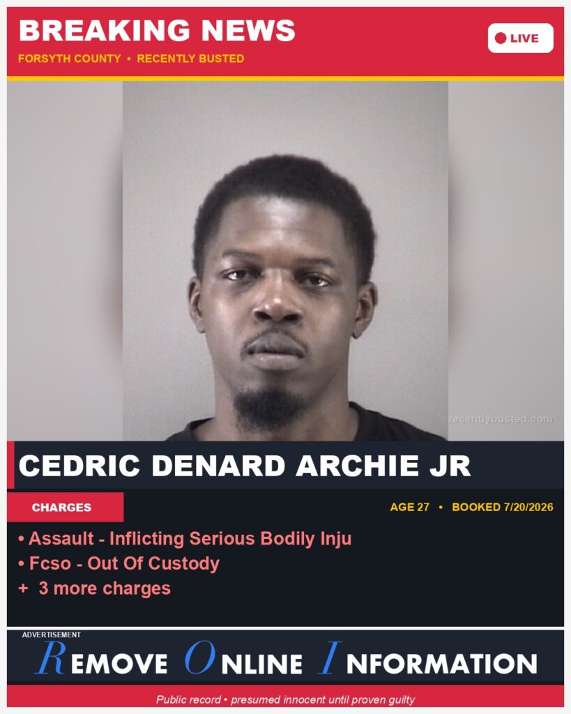 Booking photo of CEDRIC DENARD ARCHIE JR
