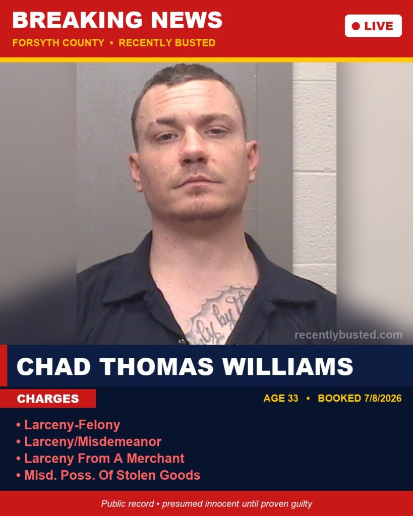 Booking photo of CHAD THOMAS WILLIAMS