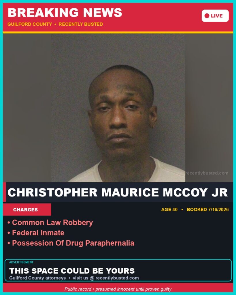 Booking photo of CHRISTOPHER MAURICE MCCOY JR