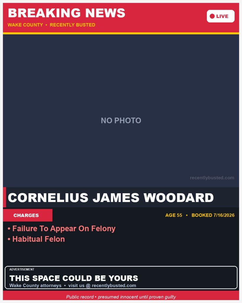 Booking photo of CORNELIUS JAMES WOODARD
