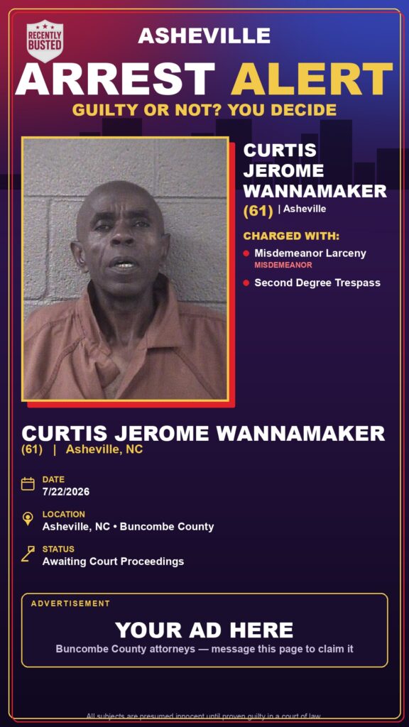 Booking photo of CURTIS JEROME WANNAMAKER