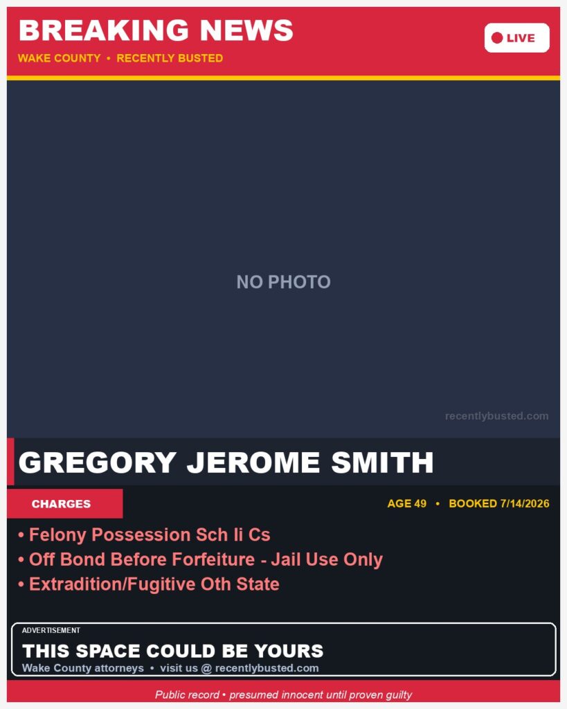 Booking photo of GREGORY JEROME SMITH