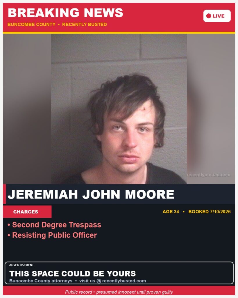 Booking photo of JEREMIAH JOHN MOORE