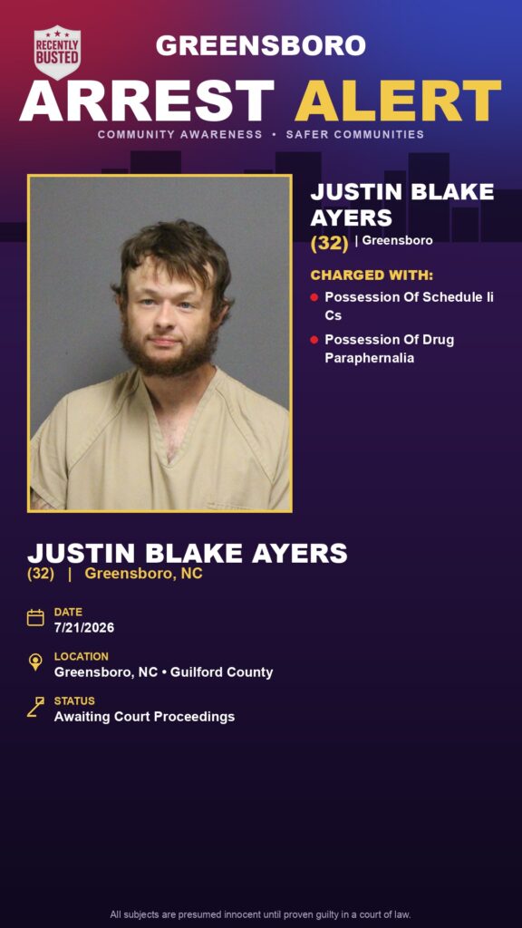 Booking photo of JUSTIN BLAKE AYERS