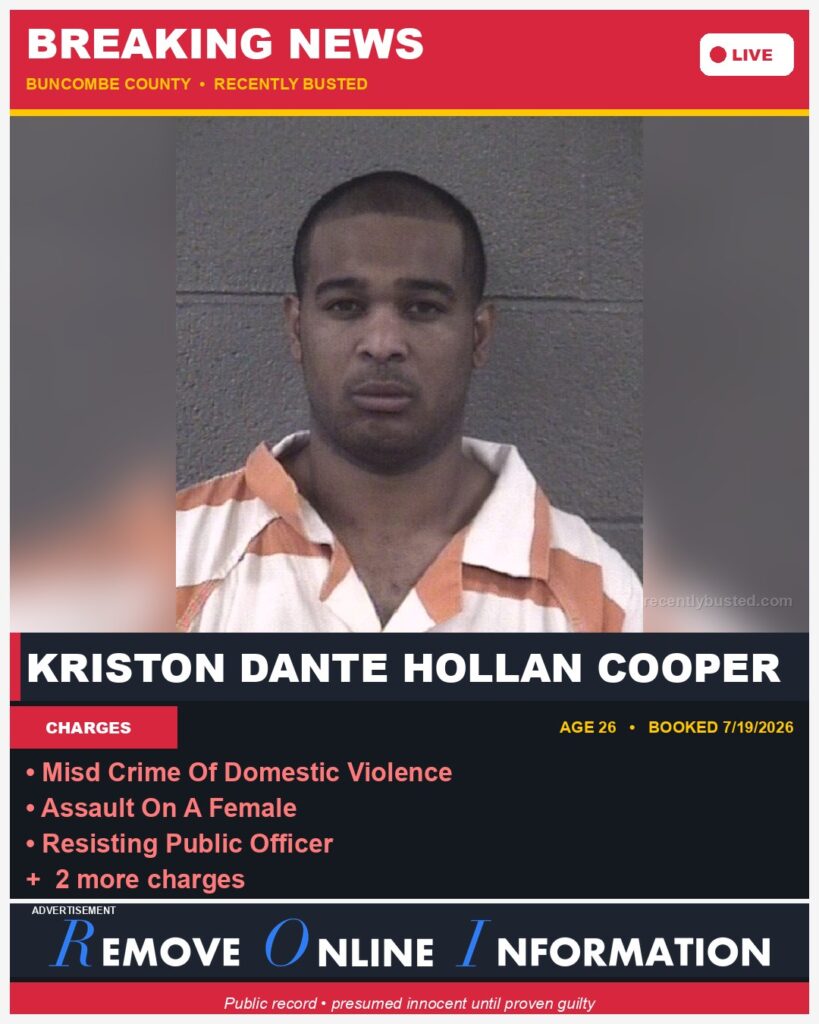 Booking photo of KRISTON DANTE HOLLAN COOPER