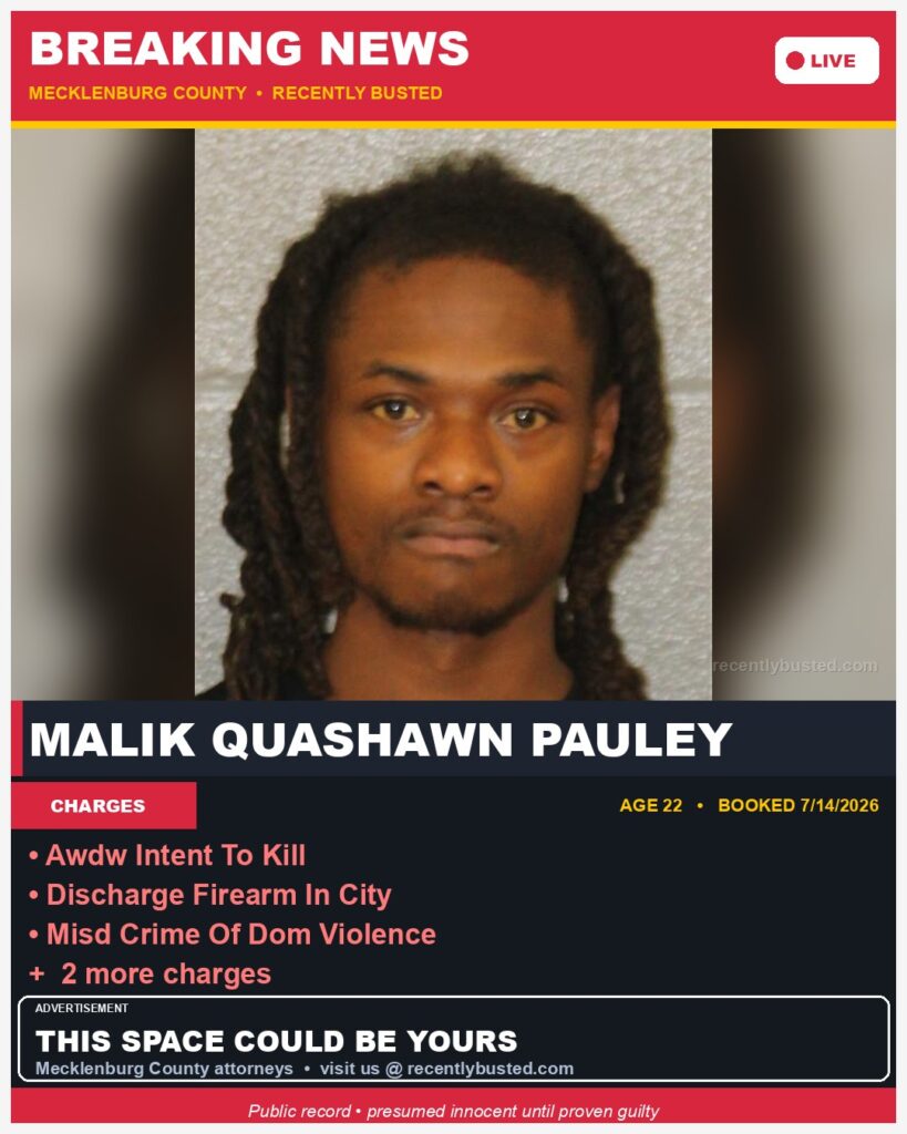 Booking photo of MALIK QUASHAWN PAULEY