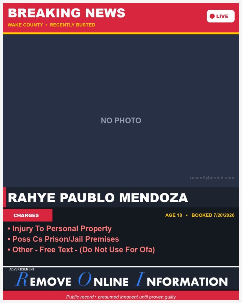 Booking photo of RAHYE PAUBLO MENDOZA