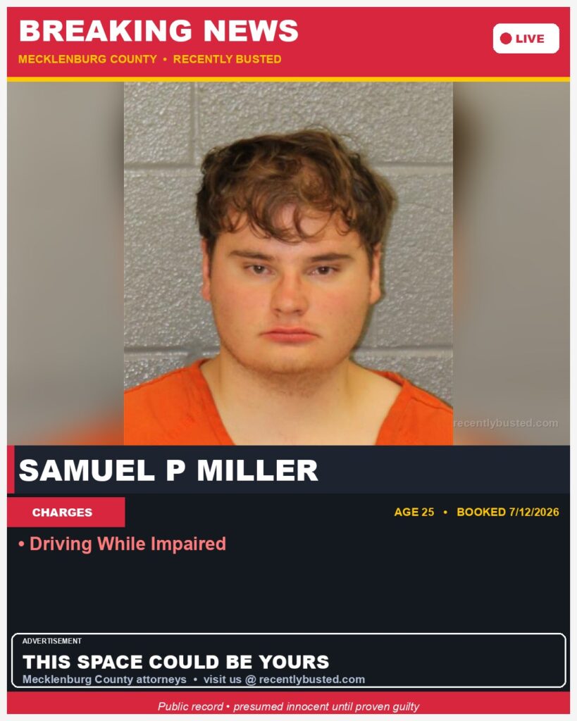 Booking photo of SAMUEL P MILLER
