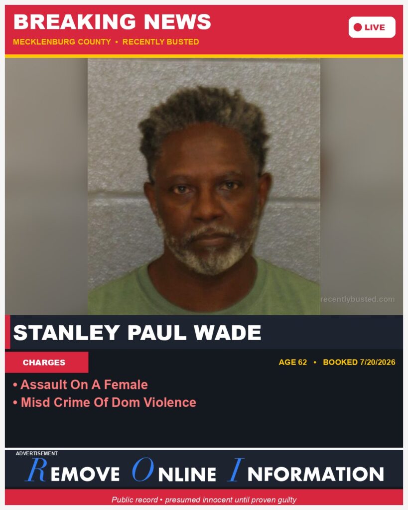 Booking photo of STANLEY PAUL WADE