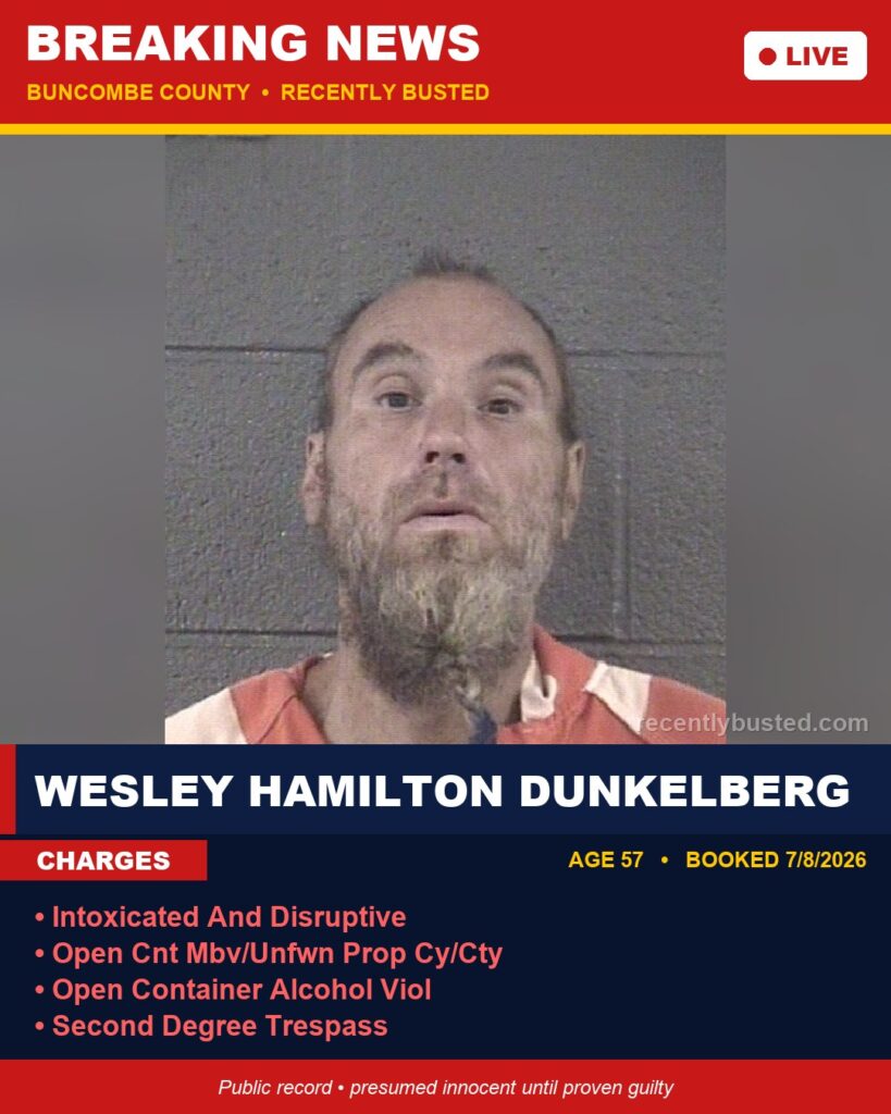 Booking photo of WESLEY HAMILTON DUNKELBERG