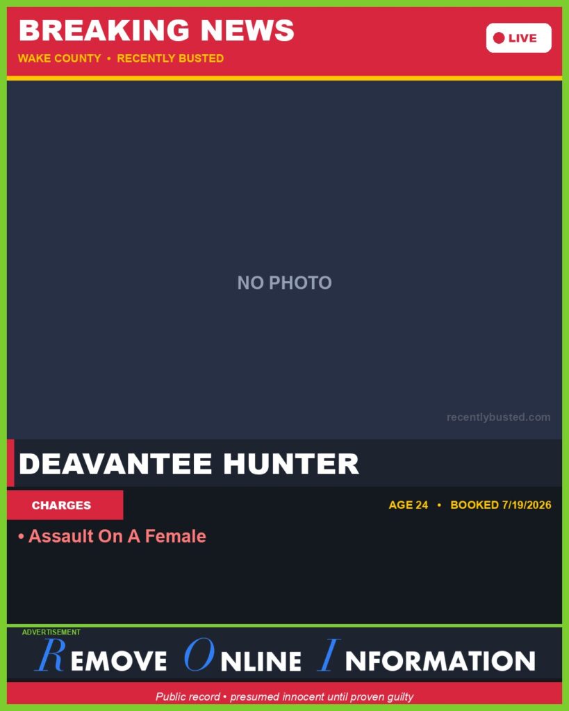 Booking photo of DEAVANTEE HUNTER