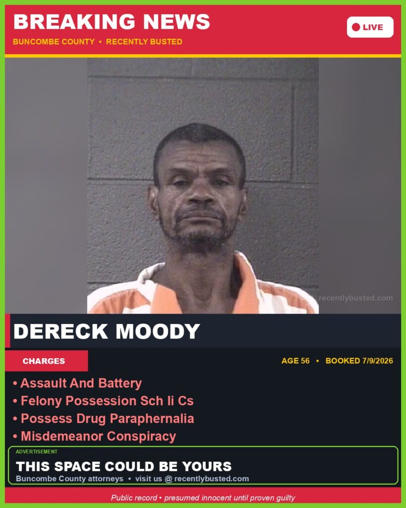 Booking photo of DERECK MOODY