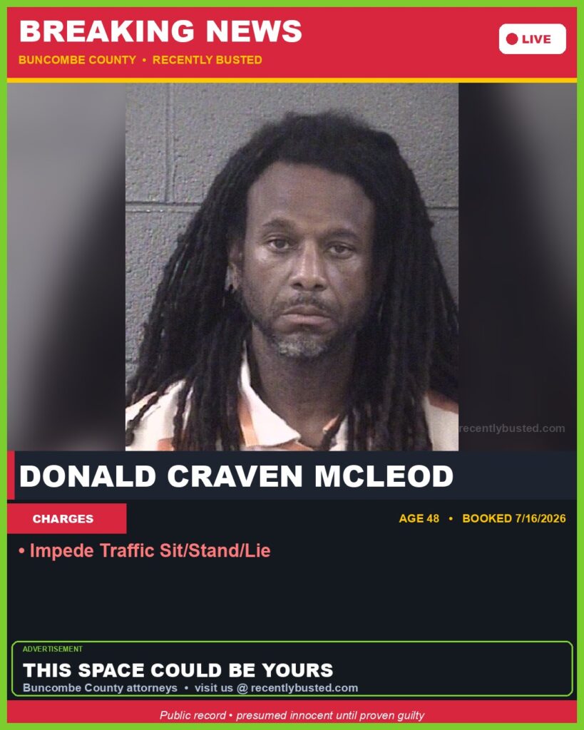 Booking photo of DONALD CRAVEN MCLEOD