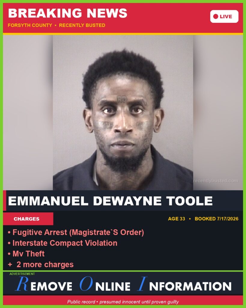 Booking photo of EMMANUEL DEWAYNE TOOLE