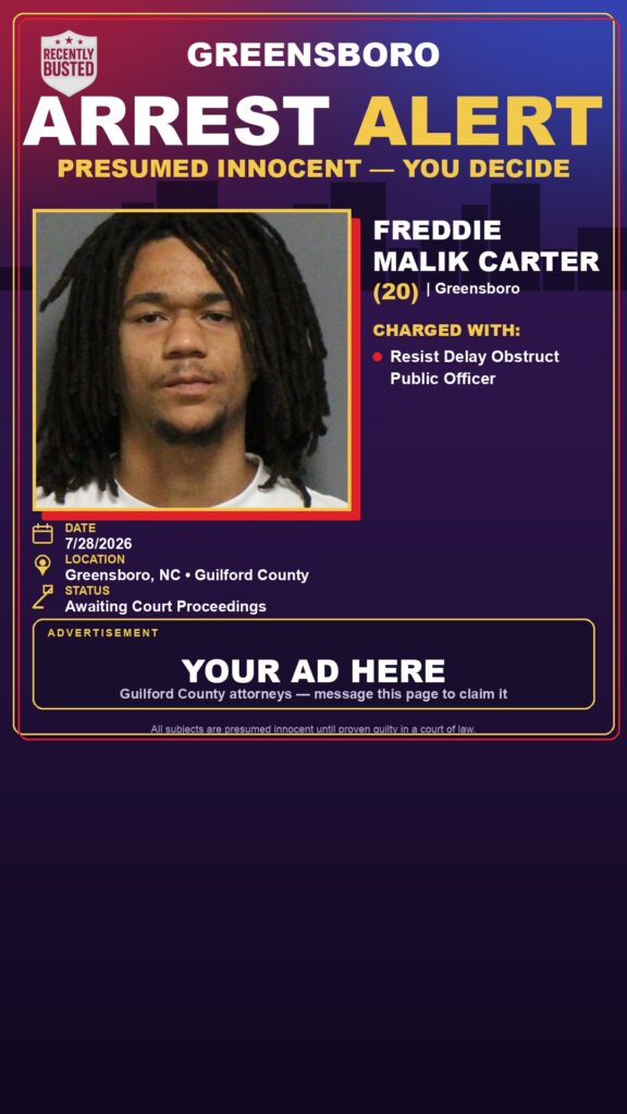 Booking photo of FREDDIE MALIK CARTER