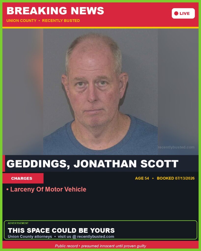 Booking photo of GEDDINGS, JONATHAN SCOTT
