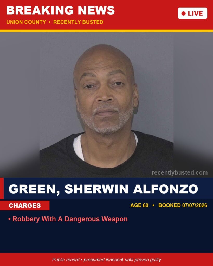 Booking photo of GREEN, SHERWIN ALFONZO
