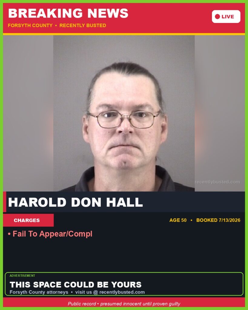 Booking photo of HAROLD DON HALL
