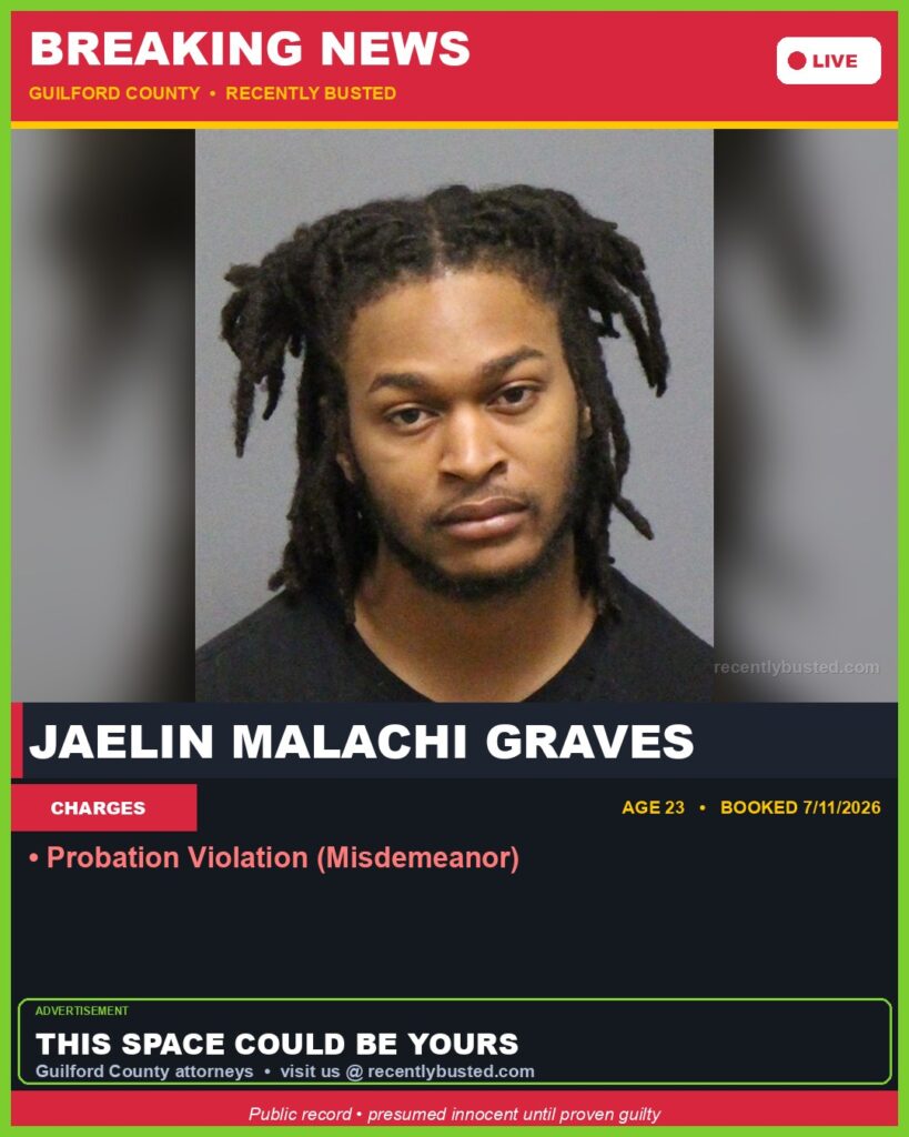 Booking photo of JAELIN MALACHI GRAVES
