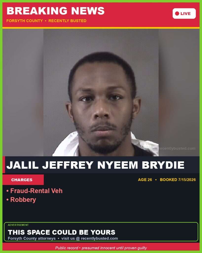 Booking photo of JALIL JEFFREY NYEEM BRYDIE