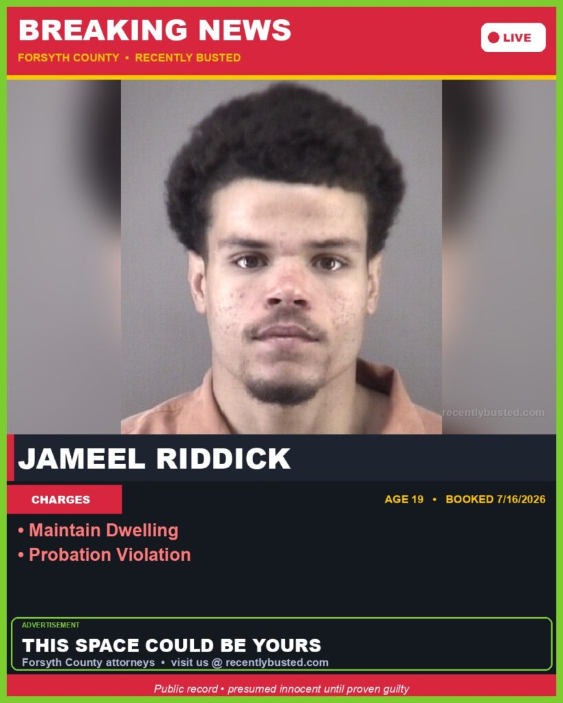 Booking photo of JAMEEL RIDDICK