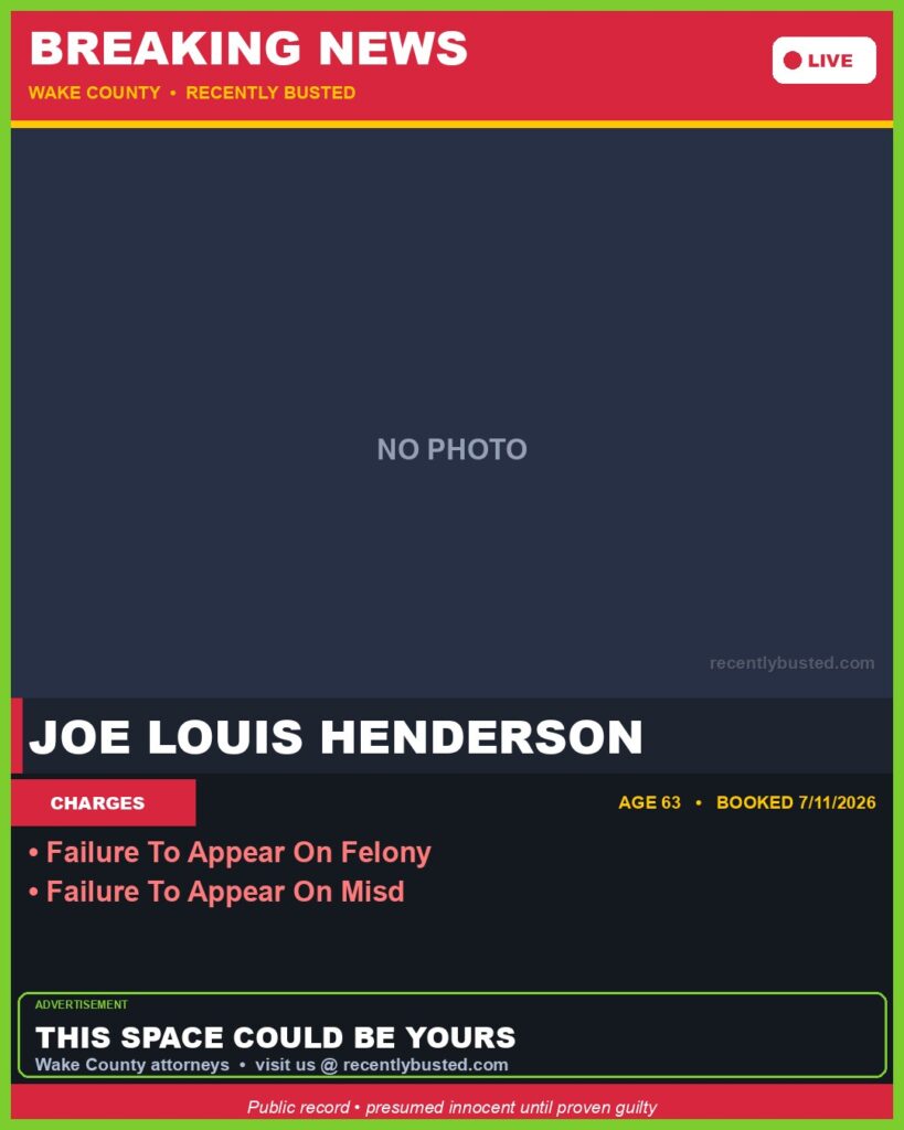 Booking photo of JOE LOUIS HENDERSON