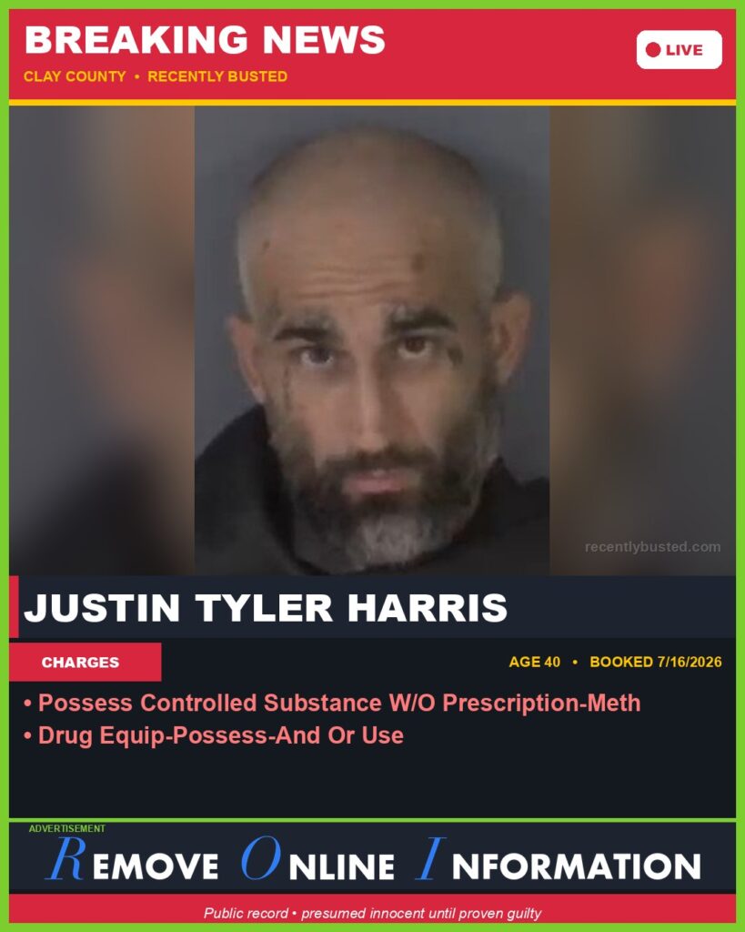Booking photo of JUSTIN TYLER HARRIS