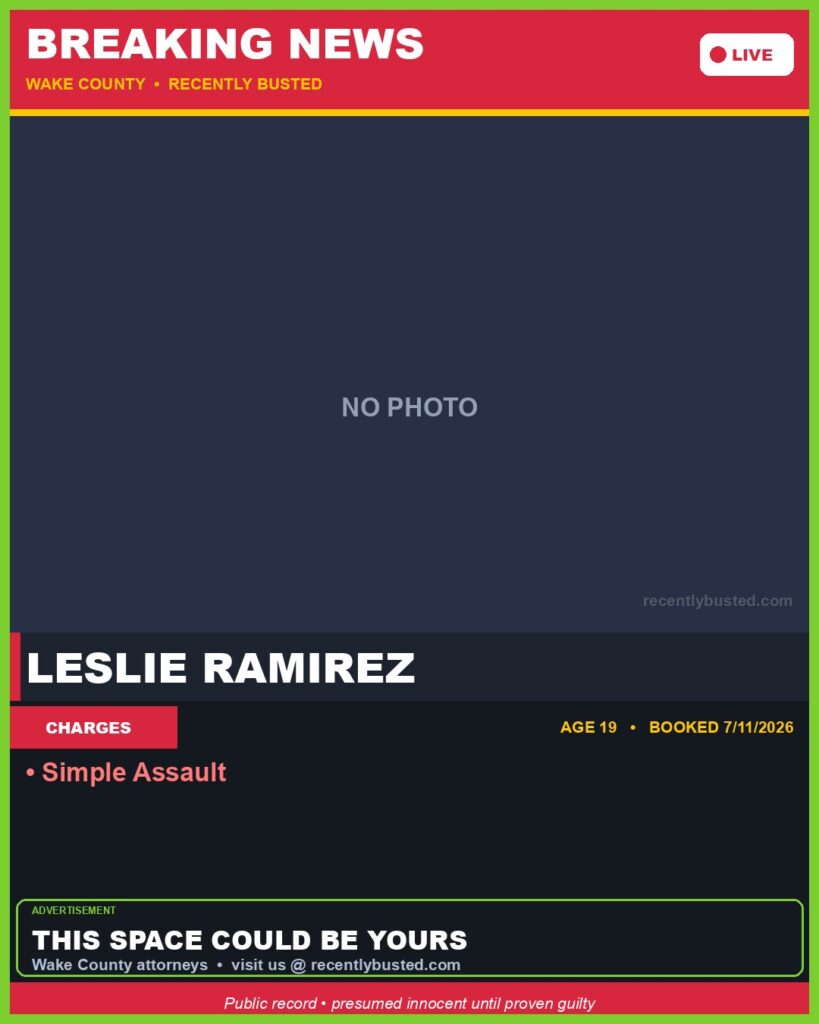 Booking photo of LESLIE RAMIREZ