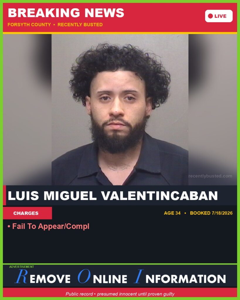 Booking photo of LUIS MIGUEL VALENTINCABAN