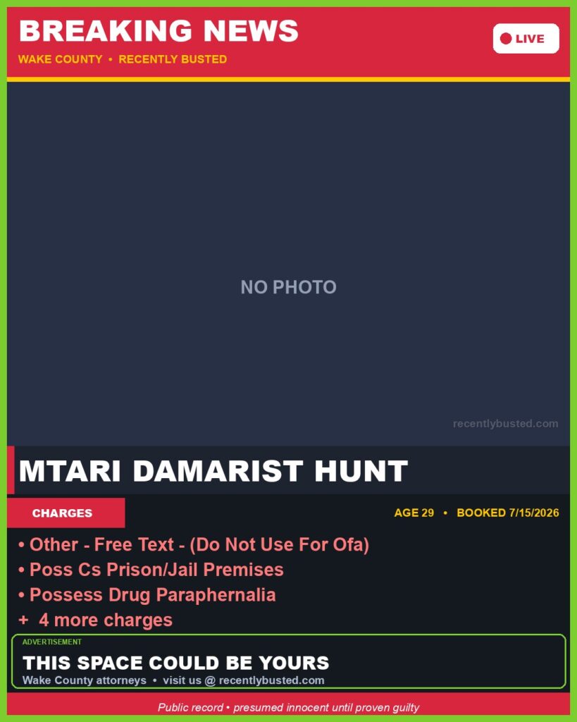Booking photo of MTARI DAMARIST HUNT