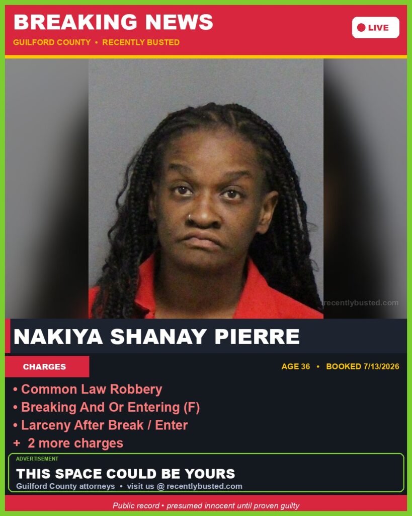 Booking photo of NAKIYA SHANAY PIERRE