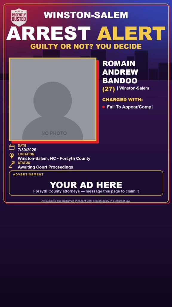 Arrest report - ROMAIN ANDREW BANDOO
