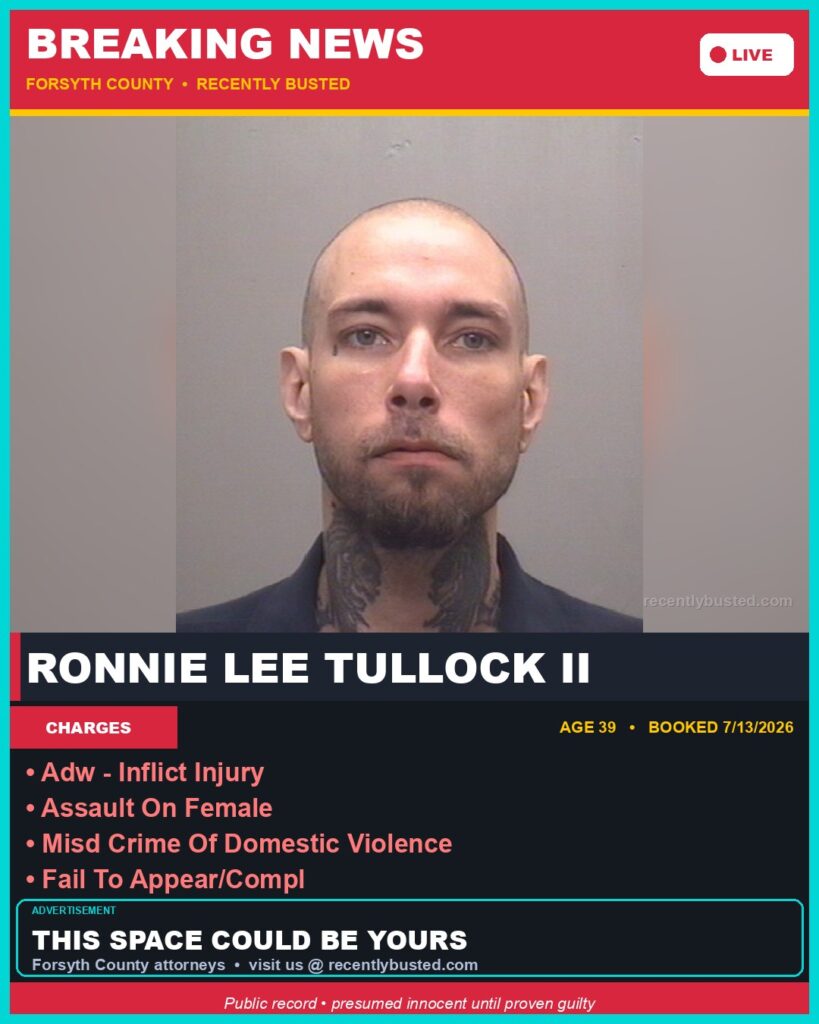 Booking photo of RONNIE LEE TULLOCK II
