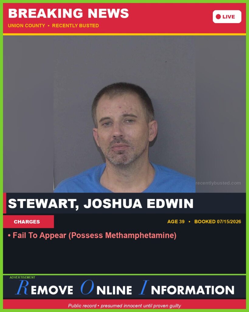 Booking photo of STEWART, JOSHUA EDWIN