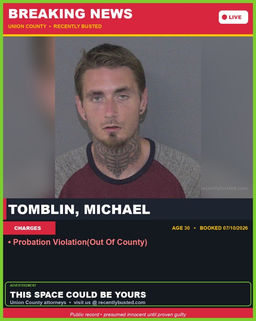 Booking photo of TOMBLIN, MICHAEL