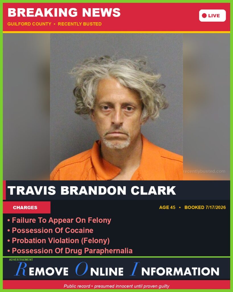 Booking photo of TRAVIS BRANDON CLARK