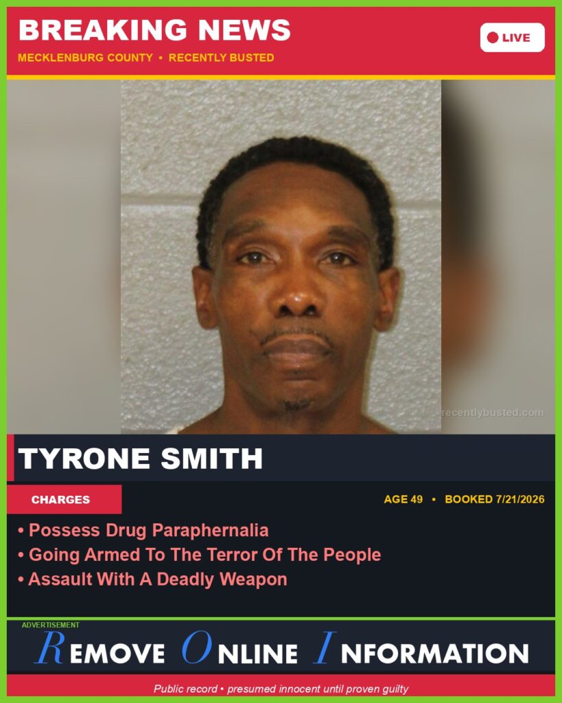 Booking photo of TYRONE SMITH