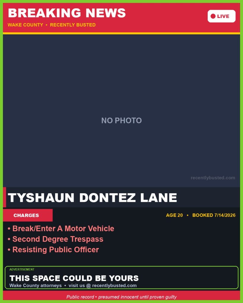 Booking photo of TYSHAUN DONTEZ LANE