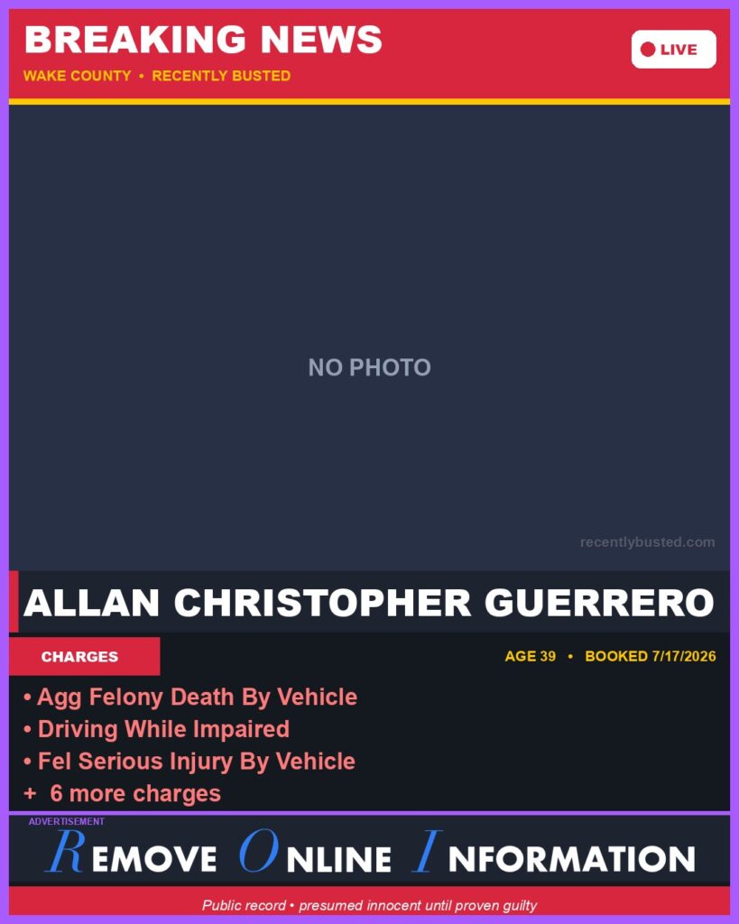 Booking photo of ALLAN CHRISTOPHER GUERRERO