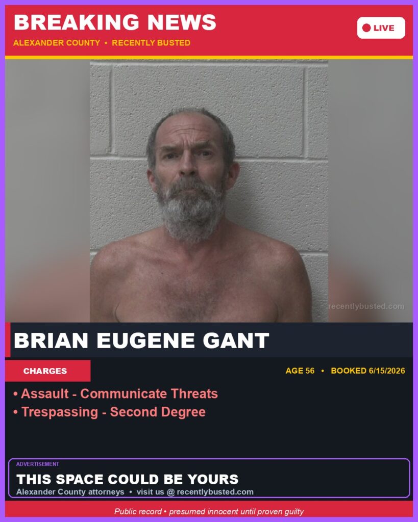 Booking photo of BRIAN EUGENE GANT