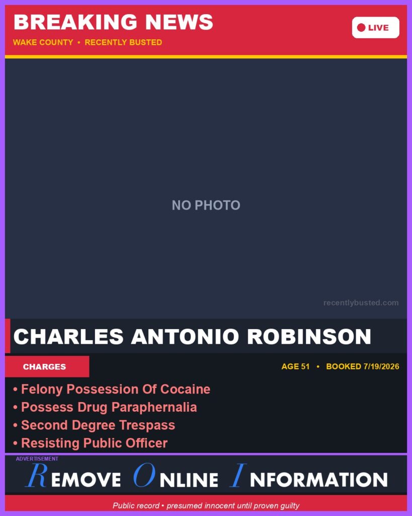 Booking photo of CHARLES ANTONIO ROBINSON