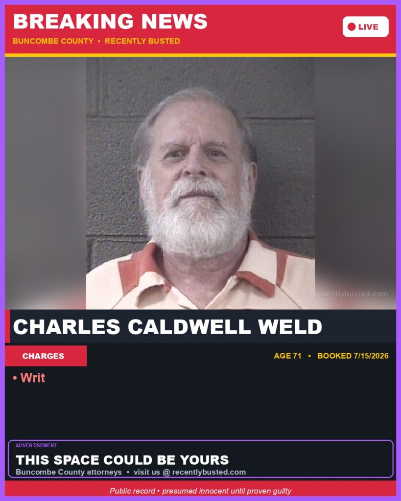 Booking photo of CHARLES CALDWELL WELD