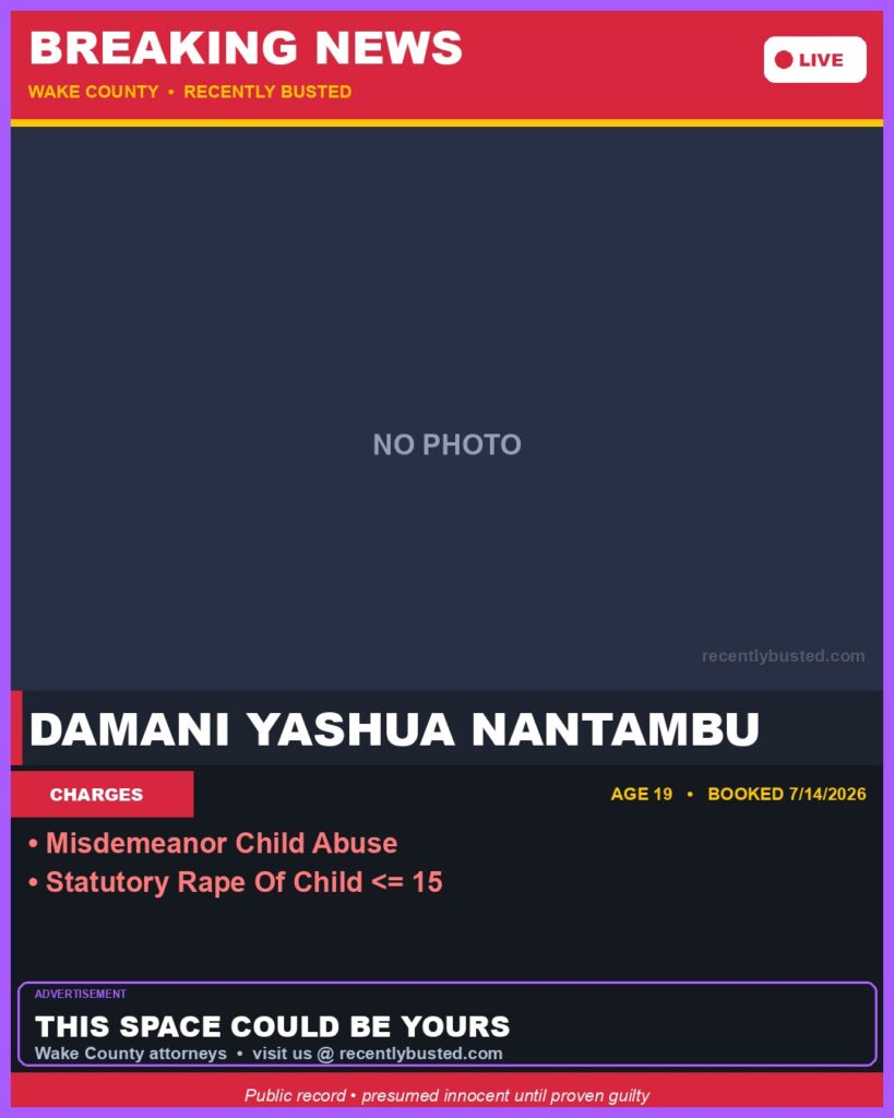 Booking photo of DAMANI YASHUA NANTAMBU